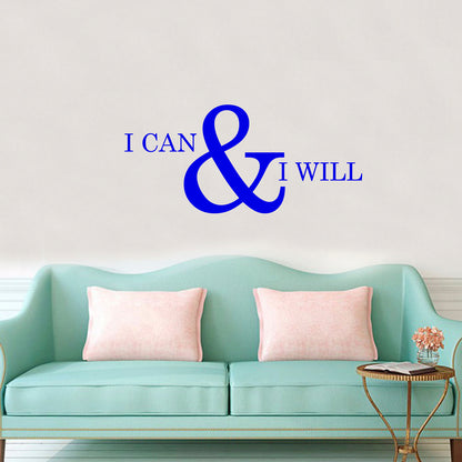 Motivational and Inspirational do it Yourself Art Decal/I can and I Will 11" x 23" Wall Decoration Vinyl Sticker.