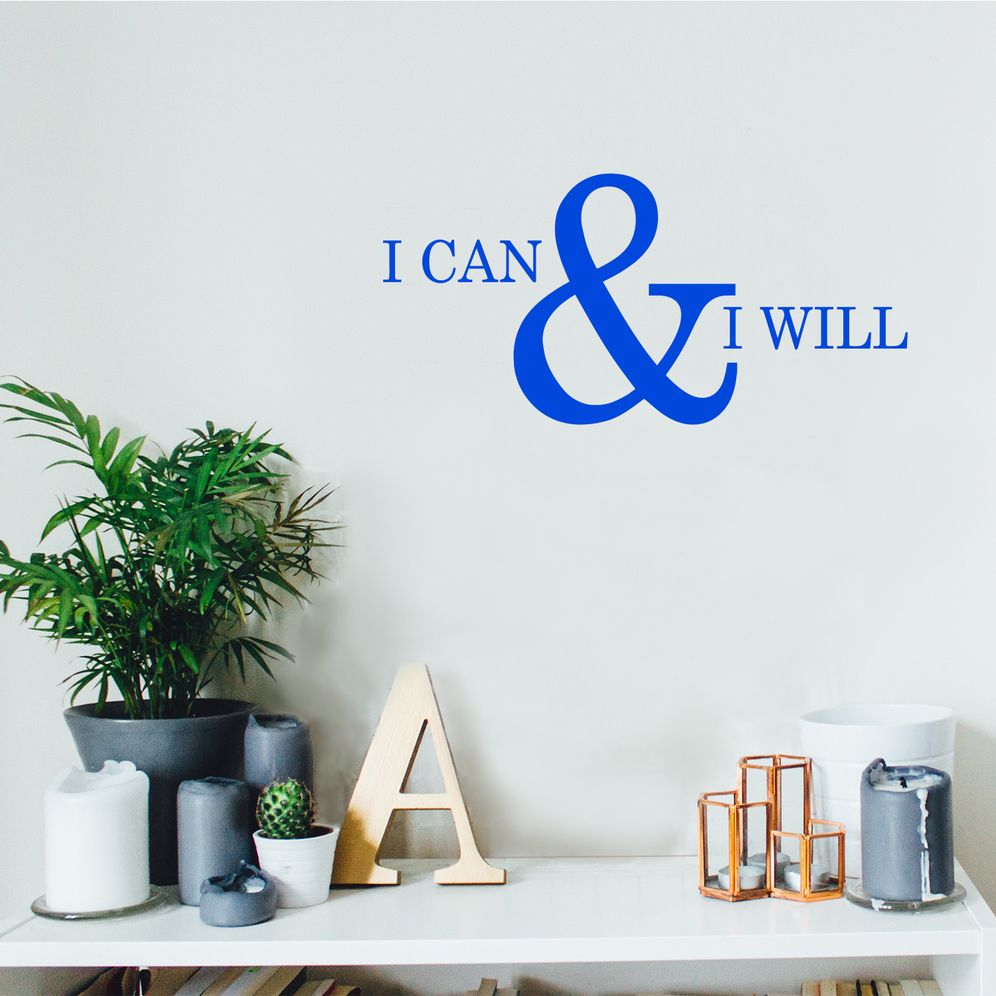 Motivational and Inspirational do it Yourself Art Decal/I can and I Will 11" x 23" Wall Decoration Vinyl Sticker.