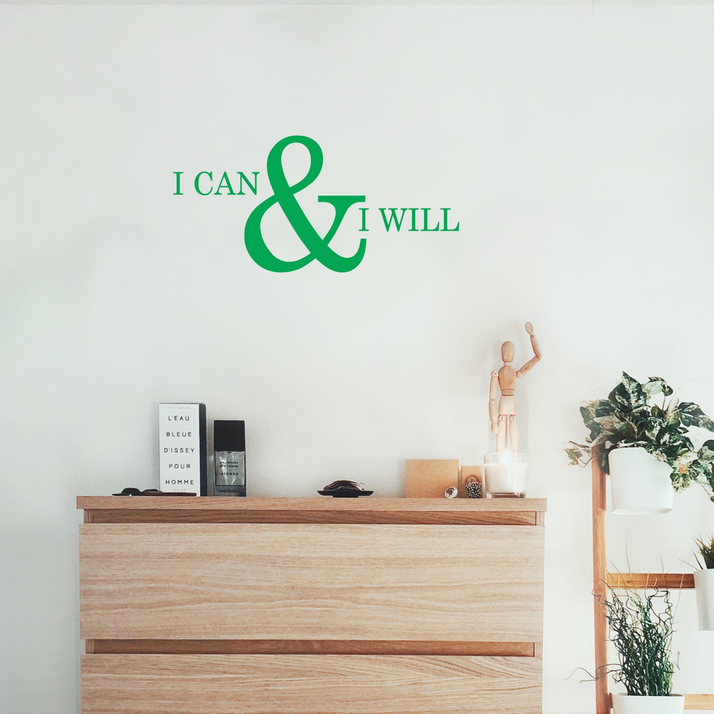 Motivational and Inspirational do it Yourself Art Decal/I can and I Will 11" x 23" Wall Decoration Vinyl Sticker.