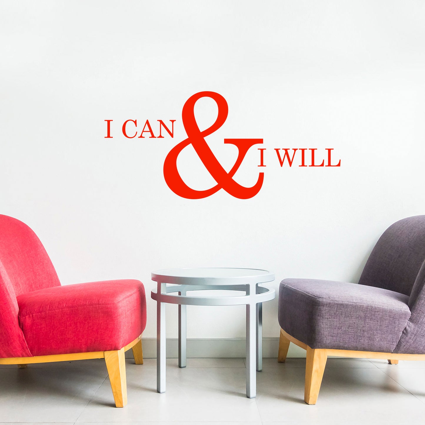 Motivational and Inspirational do it Yourself Art Decal/I can and I Will 11" x 23" Wall Decoration Vinyl Sticker.