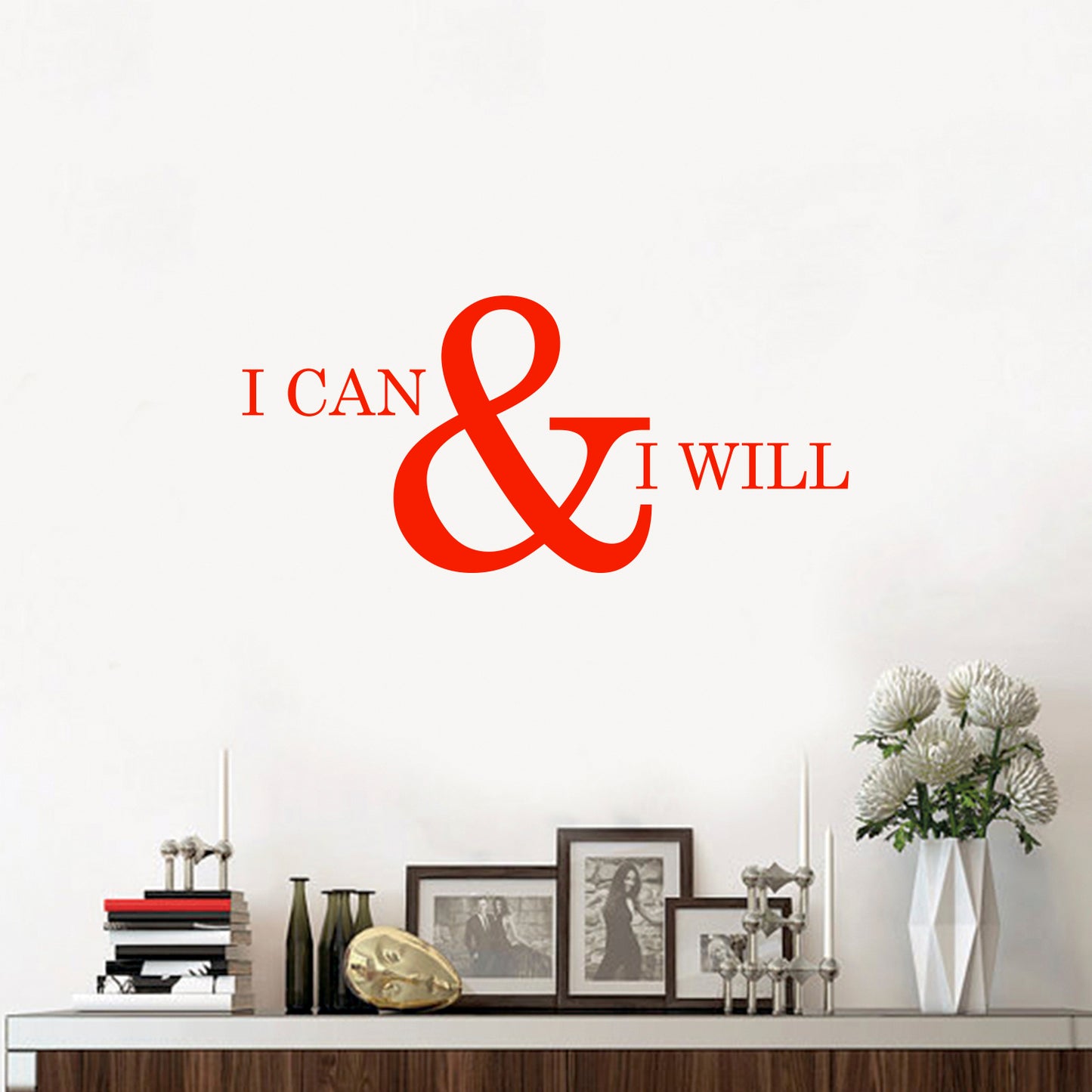 Motivational and Inspirational do it Yourself Art Decal/I can and I Will 11" x 23" Wall Decoration Vinyl Sticker.