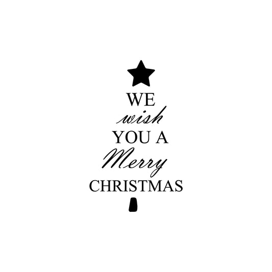 We Wish You A Merry Christmas Vinyl Wall Art Decal - 34.5" x 23.5" Decoration Vinyl Sticker