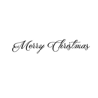 Merry Christmas Front Door Vinyl Wall Art Decal - 3" x 16.5" Holiday Seasonal Decoration Vinyl Sticker