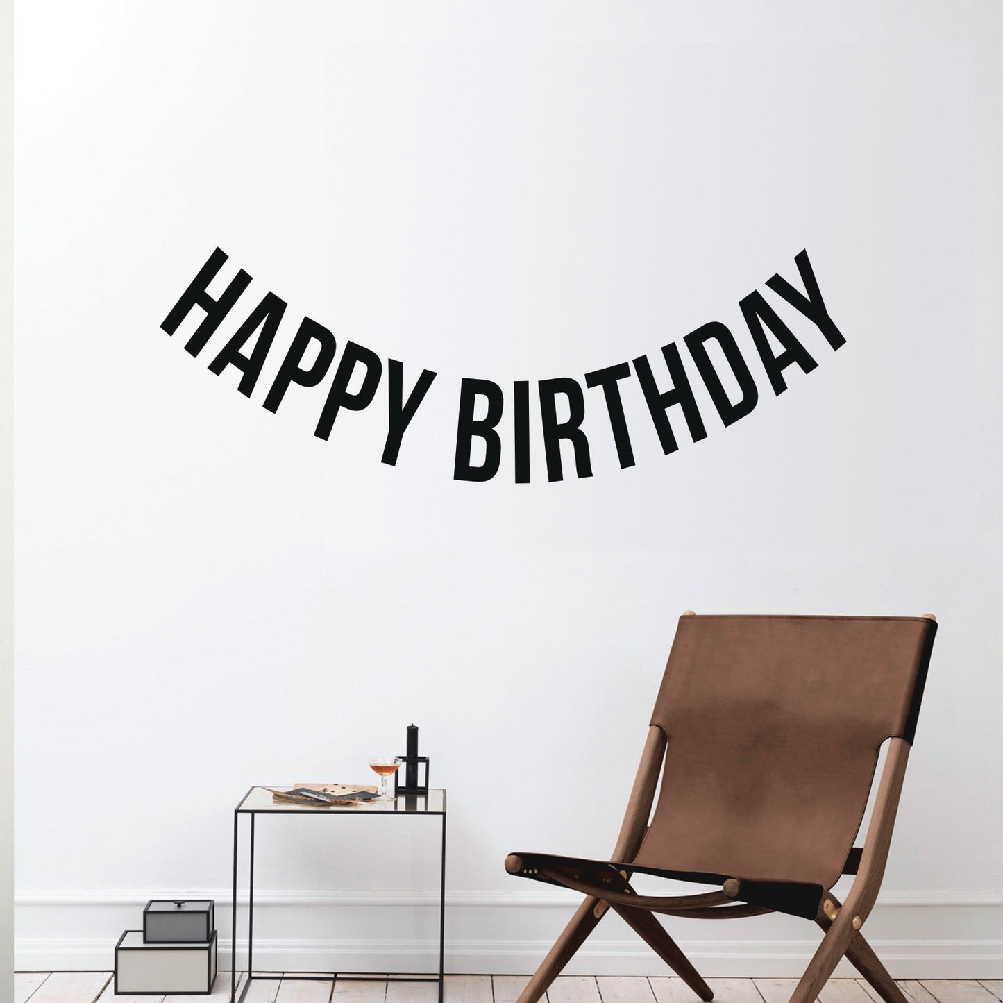 Vinyl Wall Art Decals - Happy Birthday - 16" x 45" - Best Wishes Celebrate Home Work Place Stencil Adhesives - Fun Happy Decal for Office Living Room Bedroom Dorm Room Decor