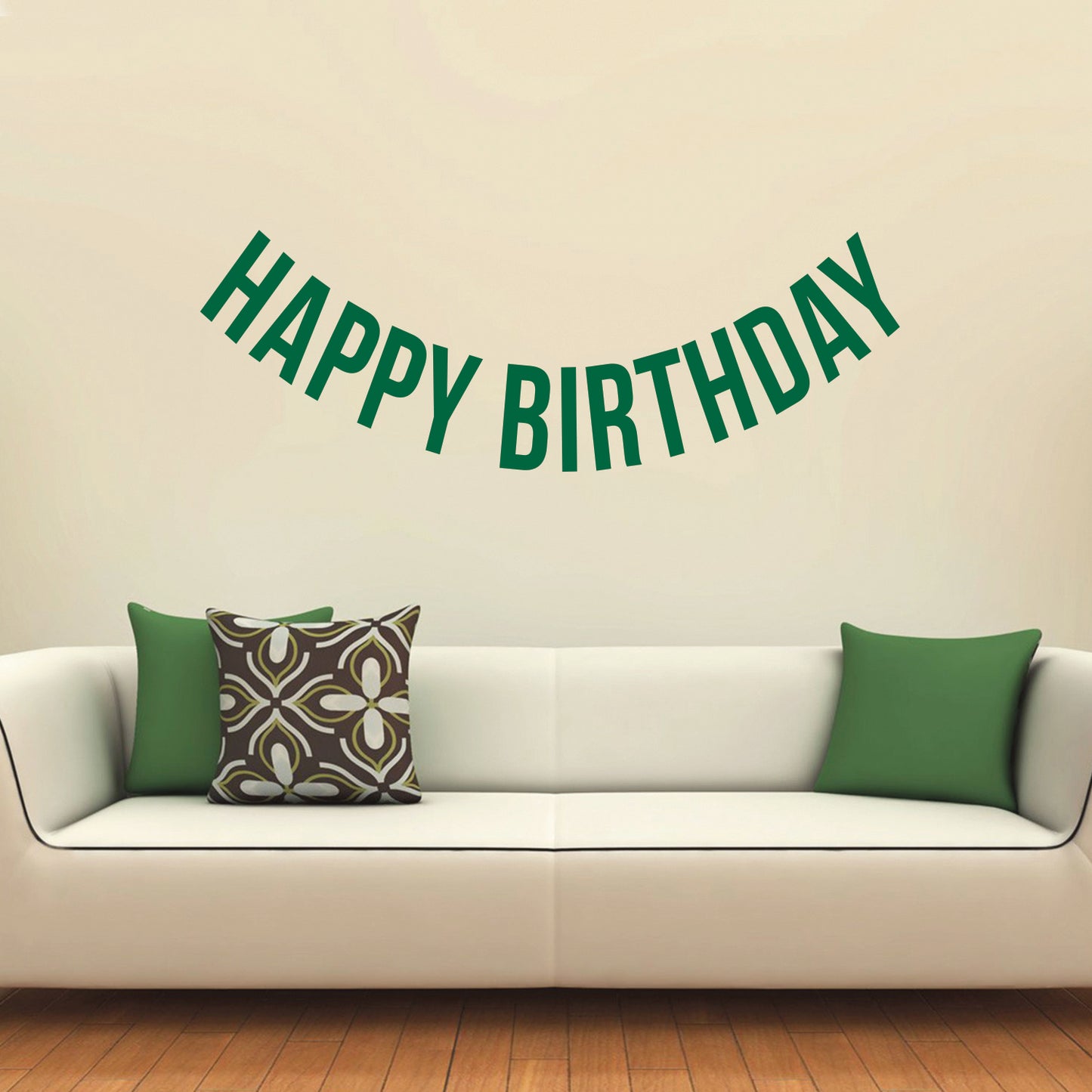 Vinyl Wall Art Decals - Happy Birthday - 16" x 45" - Best Wishes Celebrate Home Work Place Stencil Adhesives - Fun Happy Decal for Office Living Room Bedroom Dorm Room Decor