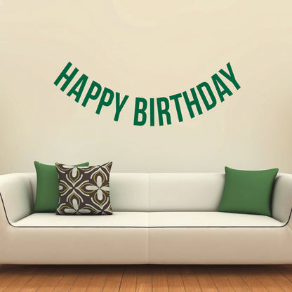 Vinyl Wall Art Decals - Happy Birthday - 16" x 45" - Best Wishes Celebrate Home Work Place Stencil Adhesives - Fun Happy Decal for Office Living Room Bedroom Dorm Room Decor