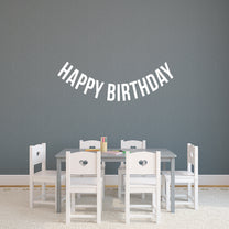 Vinyl Wall Art Decals - Happy Birthday - 16" x 45" - Best Wishes Celebrate Home Work Place Stencil Adhesives - Fun Happy Decal for Office Living Room Bedroom Dorm Room Decor
