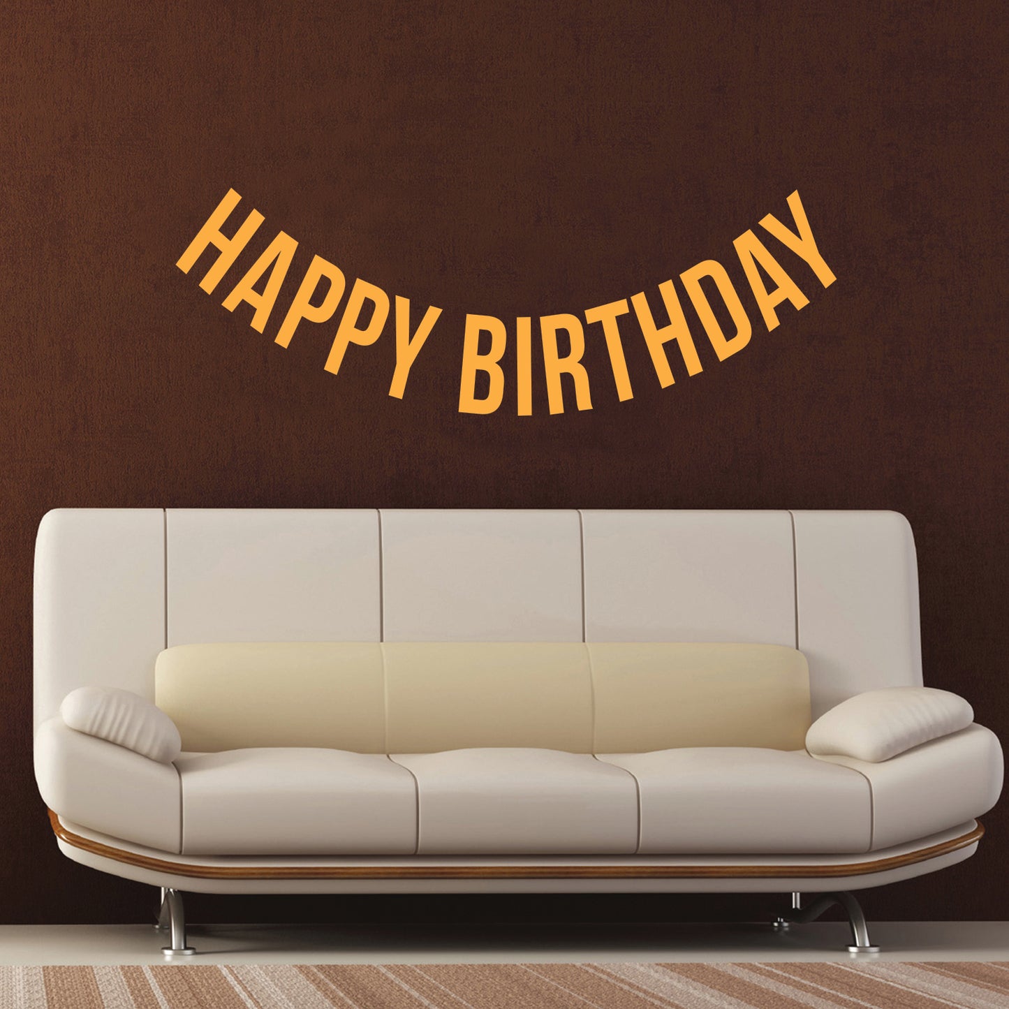 Vinyl Wall Art Decals - Happy Birthday - 16" x 45" - Best Wishes Celebrate Home Work Place Stencil Adhesives - Fun Happy Decal for Office Living Room Bedroom Dorm Room Decor