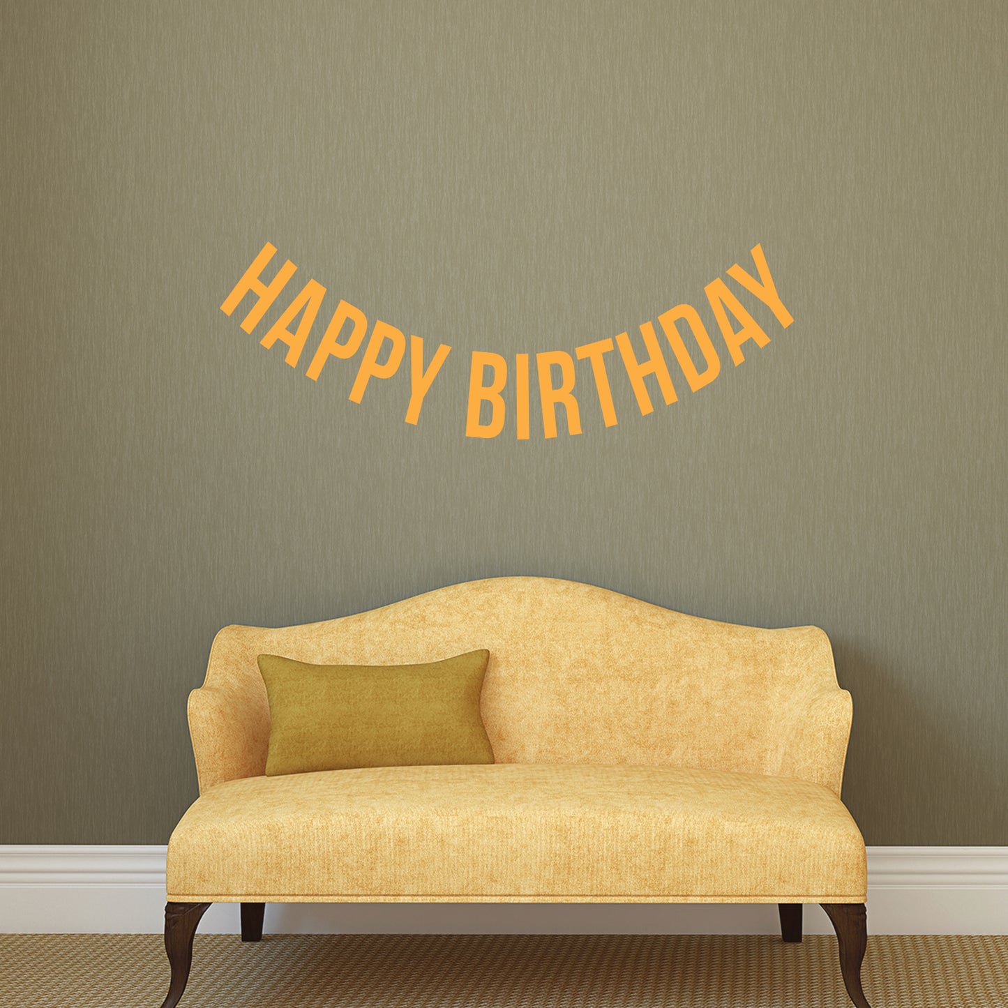 Vinyl Wall Art Decals - Happy Birthday - 16" x 45" - Best Wishes Celebrate Home Work Place Stencil Adhesives - Fun Happy Decal for Office Living Room Bedroom Dorm Room Decor