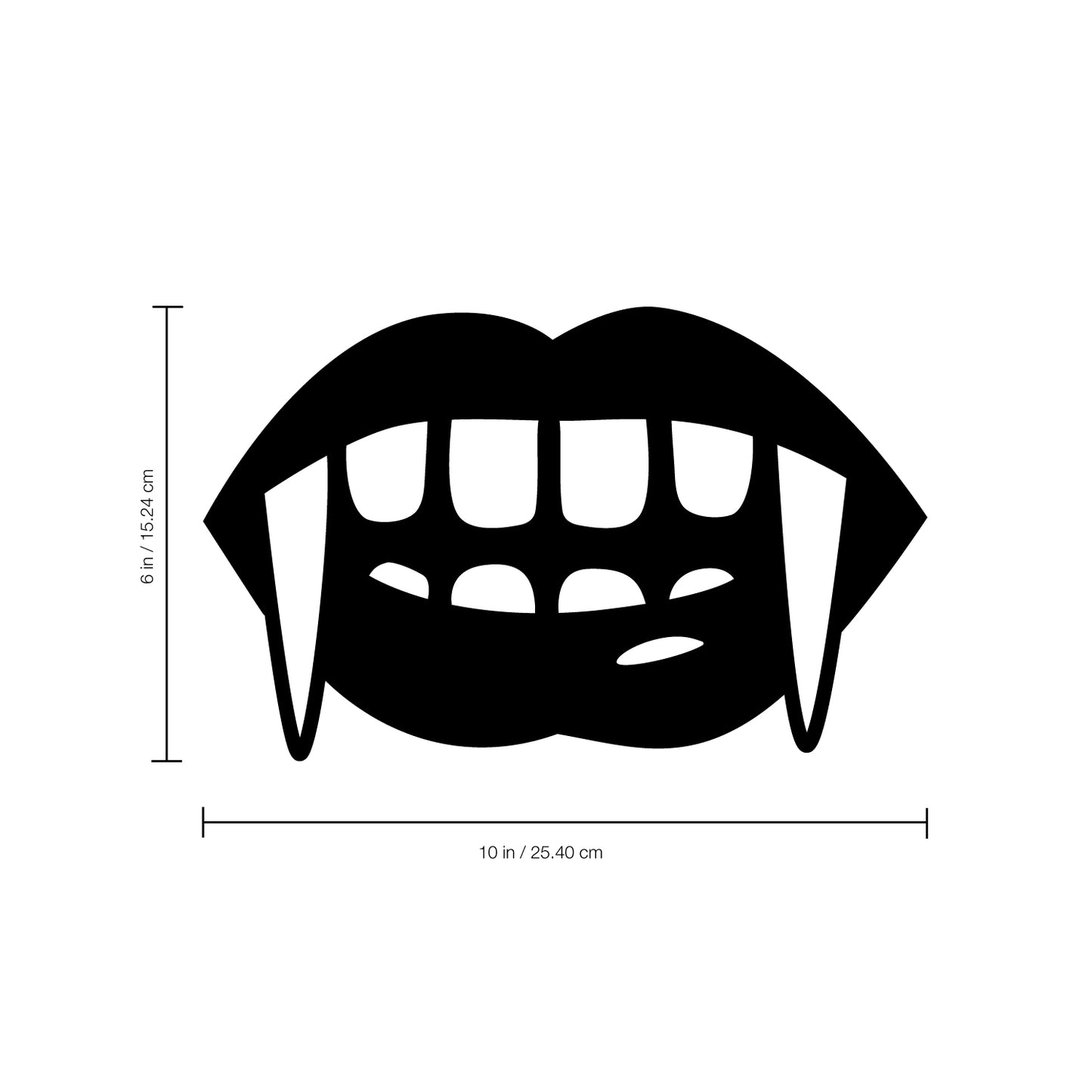 Vinyl Wall Art Decal - Vampire Teeth - 6" x 10" - Fun Spooky Halloween Goth Decoration Sticker - Kids Teens Adults Indoor Outdoor Wall Door Window Living Room Office Decor