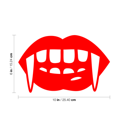 Vinyl Wall Art Decal - Vampire Teeth - 6" x 10" - Fun Spooky Halloween Goth Decoration Sticker - Kids Teens Adults Indoor Outdoor Wall Door Window Living Room Office Decor