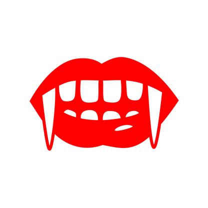 Vinyl Wall Art Decal - Vampire Teeth - 6" x 10" - Fun Spooky Halloween Goth Decoration Sticker - Kids Teens Adults Indoor Outdoor Wall Door Window Living Room Office Decor