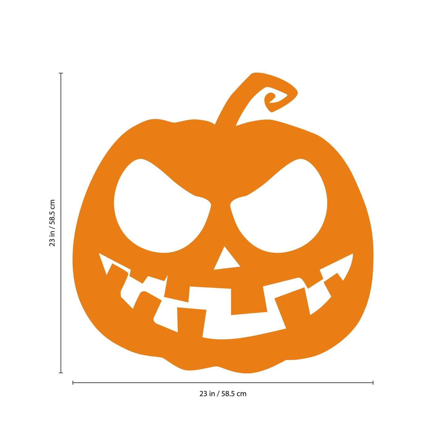 Vinyl Wall Art Decal - Scary Pumpkin - 23" x 23" - Fun Spooky Halloween Seasonal Decoration Sticker - Fall Season Indoor Outdoor Wall Door Window Living Room Office Decor