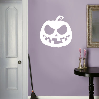 Vinyl Wall Art Decal - Scary Pumpkin - 23" x 23" - Fun Spooky Halloween Seasonal Decoration Sticker - Fall Season Indoor Outdoor Wall Door Window Living Room Office Decor