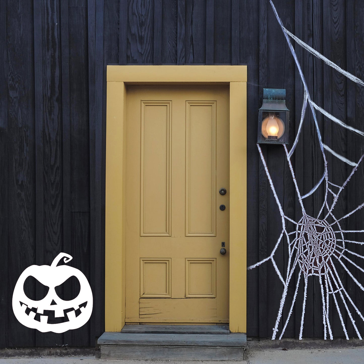 Vinyl Wall Art Decal - Scary Pumpkin - 23" x 23" - Fun Spooky Halloween Seasonal Decoration Sticker - Fall Season Indoor Outdoor Wall Door Window Living Room Office Decor