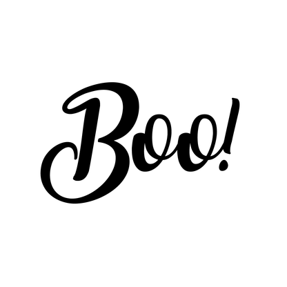 Vinyl Wall Art Decal - Boo - 11.5" x 19" - Fun Brush Lettering Halloween Seasonal Decoration Sticker - Teens Adults Indoor Outdoor Wall Door Window Living Room Office Decor