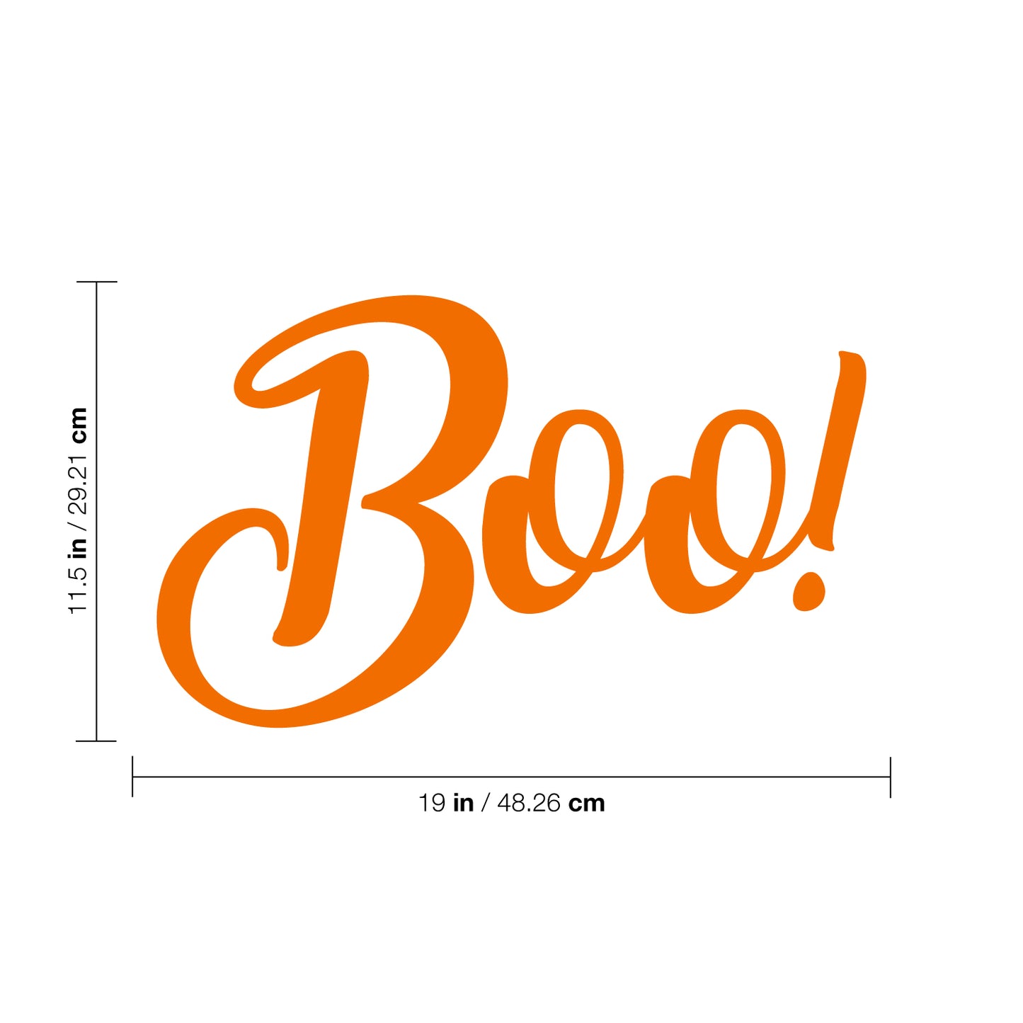 Vinyl Wall Art Decal - Boo - 11.5" x 19" - Fun Brush Lettering Halloween Seasonal Decoration Sticker - Teens Adults Indoor Outdoor Wall Door Window Living Room Office Decor