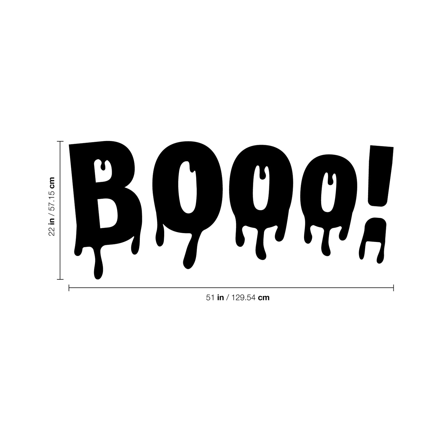 Vinyl Wall Art Decal - Booo - 22" x 51" - Fun Halloween Slimey Letters Seasonal Decoration Sticker - Kids Teens Adults Indoor Outdoor Wall Door Window Living Room Office Decor