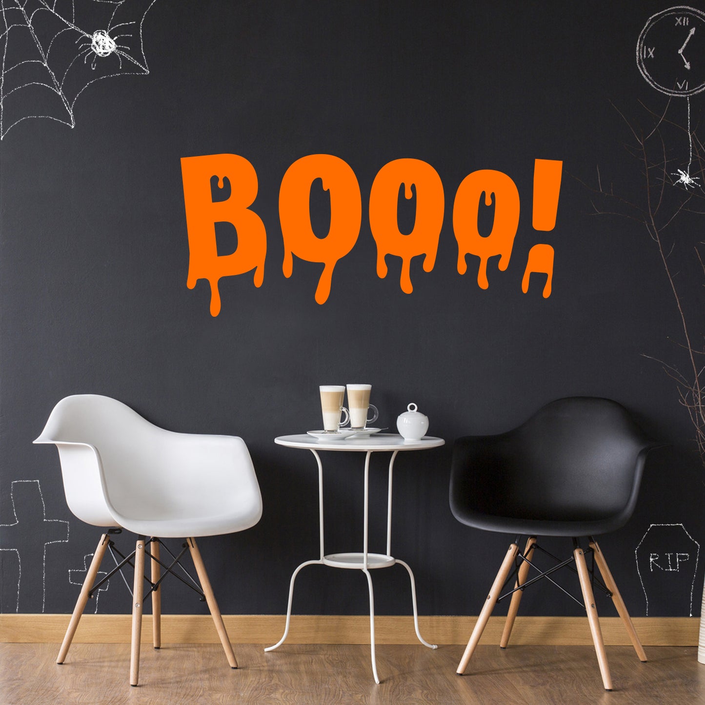 Vinyl Wall Art Decal - Booo - 22" x 51" - Fun Halloween Slimey Letters Seasonal Decoration Sticker - Kids Teens Adults Indoor Outdoor Wall Door Window Living Room Office Decor