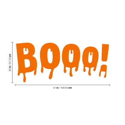 Vinyl Wall Art Decal - Booo - 22" x 51" - Fun Halloween Slimey Letters Seasonal Decoration Sticker - Kids Teens Adults Indoor Outdoor Wall Door Window Living Room Office Decor