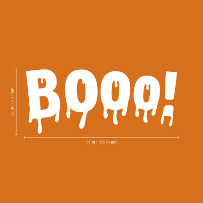 Vinyl Wall Art Decal - Booo - 22" x 51" - Fun Halloween Slimey Letters Seasonal Decoration Sticker - Kids Teens Adults Indoor Outdoor Wall Door Window Living Room Office Decor