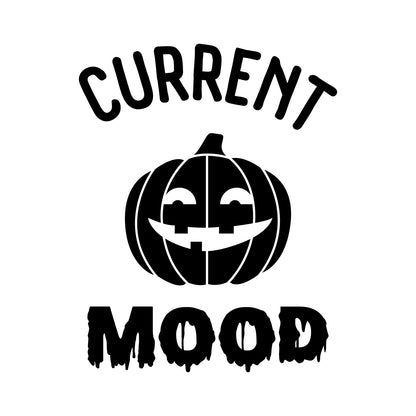 Vinyl Wall Art Decal - Current Mood Pumpkin - 30" x 23" - Halloween Seasonal Decoration Sticker - Kids Teens Adults Indoor Outdoor Wall Door Window Living Room Office Decor