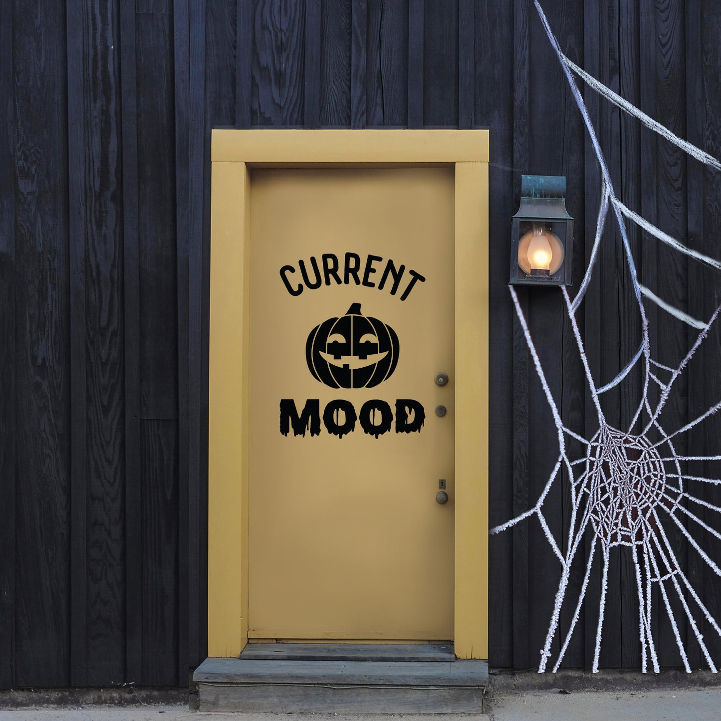 Vinyl Wall Art Decal - Current Mood Pumpkin - 30" x 23" - Halloween Seasonal Decoration Sticker - Kids Teens Adults Indoor Outdoor Wall Door Window Living Room Office Decor