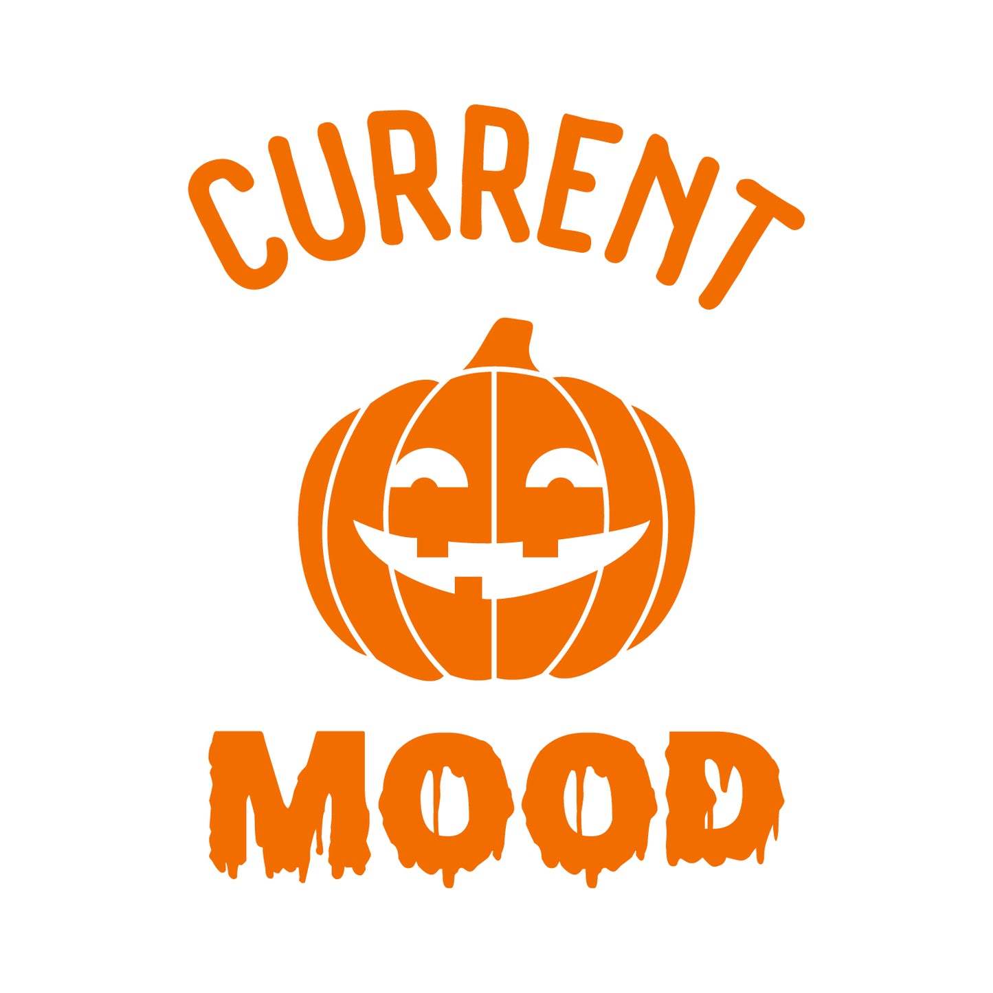 Vinyl Wall Art Decal - Current Mood Pumpkin - 30" x 23" - Halloween Seasonal Decoration Sticker - Kids Teens Adults Indoor Outdoor Wall Door Window Living Room Office Decor