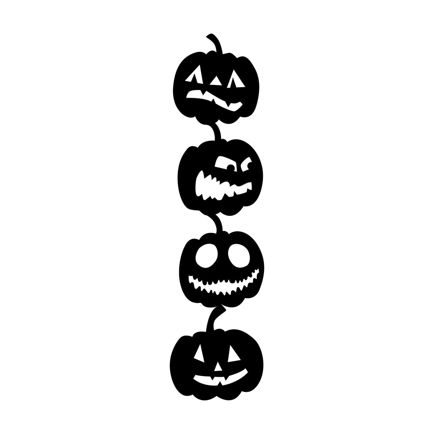 Vinyl Wall Art Decal - 4 Stacked Pumpkins - 21" x 80" - Spooky Halloween Season Decoration Sticker - Indoor Outdoor Wall Door Living Room Bedroom Home Office Apartment Decor