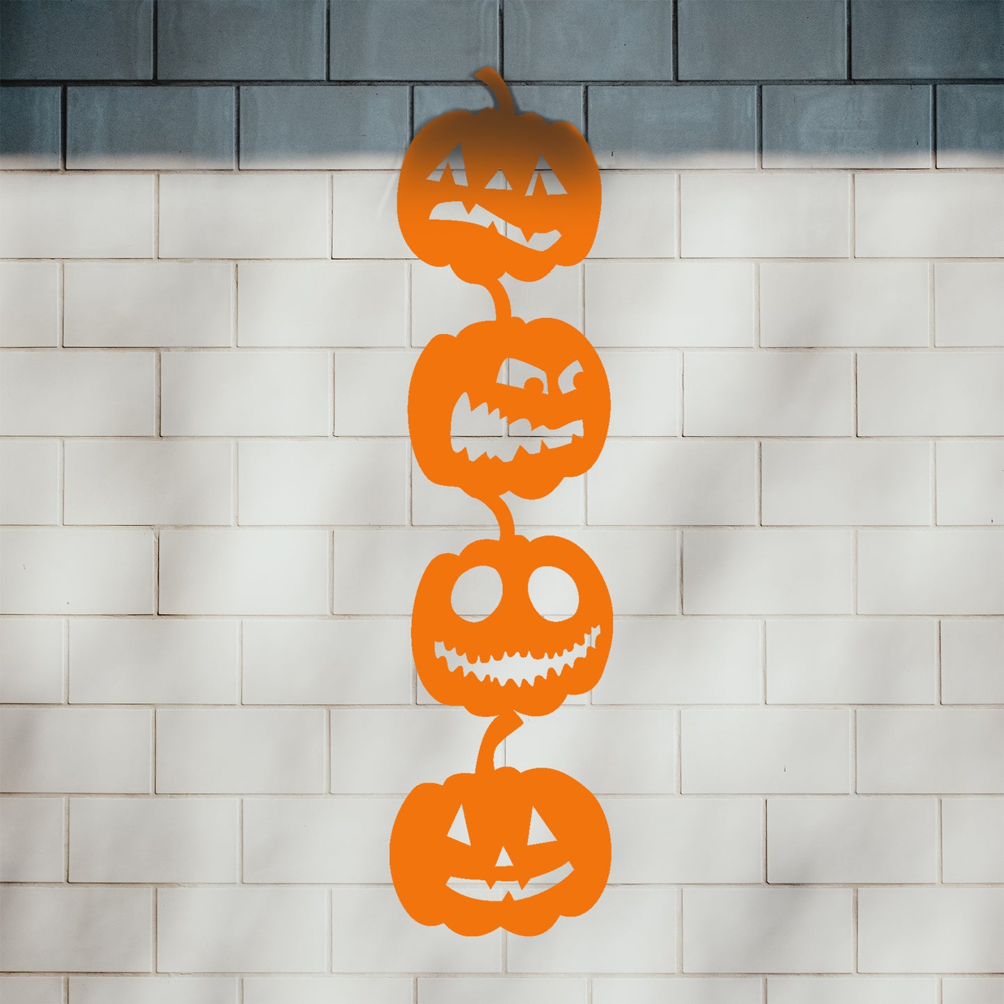 Vinyl Wall Art Decal - 4 Stacked Pumpkins - 21" x 80" - Spooky Halloween Season Decoration Sticker - Indoor Outdoor Wall Door Living Room Bedroom Home Office Apartment Decor