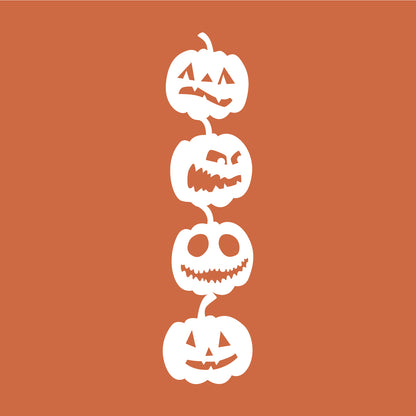 Vinyl Wall Art Decal - 4 Stacked Pumpkins - 21" x 80" - Spooky Halloween Season Decoration Sticker - Indoor Outdoor Wall Door Living Room Bedroom Home Office Apartment Decor