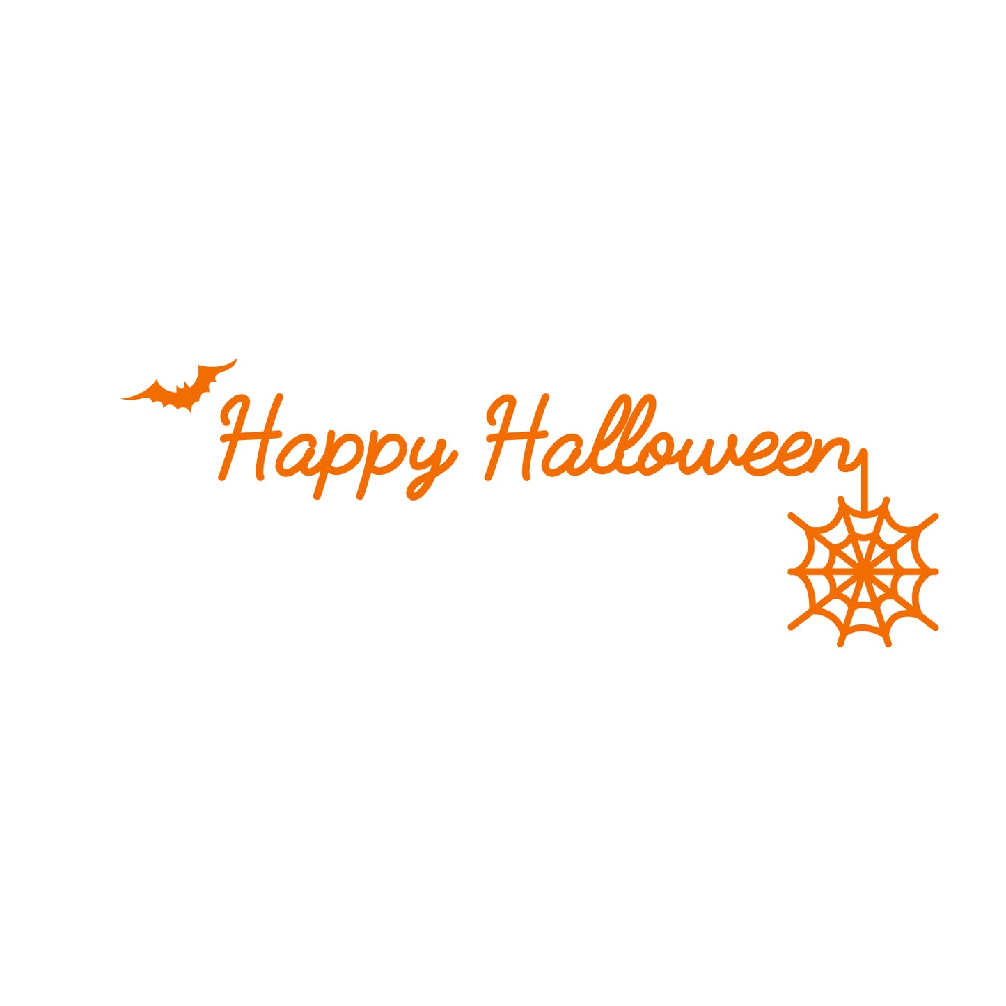 Halloween Wall Decals - Cursive Happy Halloween Vinyl Sticker - Removable Wall Decal Peel and Stick Outdoor Halloween Decorations for Home Office, Restaurant, School, Doors and Windows