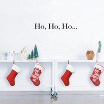Vinyl Wall Art Decal - Ho Ho Ho - 5" x 35" - Christmas Holiday Seasonal Decoration Sticker - Indoor Outdoor Window Home Living Room Bedroom Apartment Office Door Decor