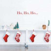 Vinyl Wall Art Decal - Ho Ho Ho - 5" x 35" - Christmas Holiday Seasonal Decoration Sticker - Indoor Outdoor Window Home Living Room Bedroom Apartment Office Door Decor