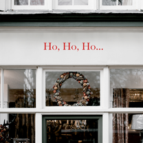 Vinyl Wall Art Decal - Ho Ho Ho - 5" x 35" - Christmas Holiday Seasonal Decoration Sticker - Indoor Outdoor Window Home Living Room Bedroom Apartment Office Door Decor