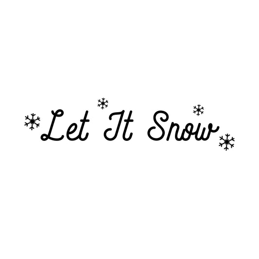 Vinyl Wall Art Decal - Let It Snow Snowflakes - 6" x 23" - Christmas Holiday Seasonal Decoration Sticker - Indoor Outdoor Home Office Wall Door Window Bedroom Workplace Decor Decals