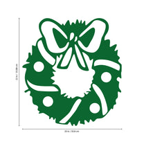 Vinyl Wall Art Decal - Cute Christmas Wreath Holiday Decor Seasonal for Indoor Outdoor Home Office Wall Door Window Bedroom Workplace