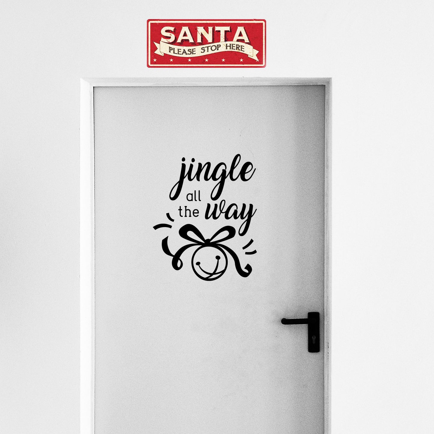 Vinyl Wall Art Decal - Jingle All The Way - 22.5" x 18" - Christmas Seasonal Holiday Decoration Sticker - Indoor Outdoor Home Office Wall Door Window Bedroom Workplace Decals