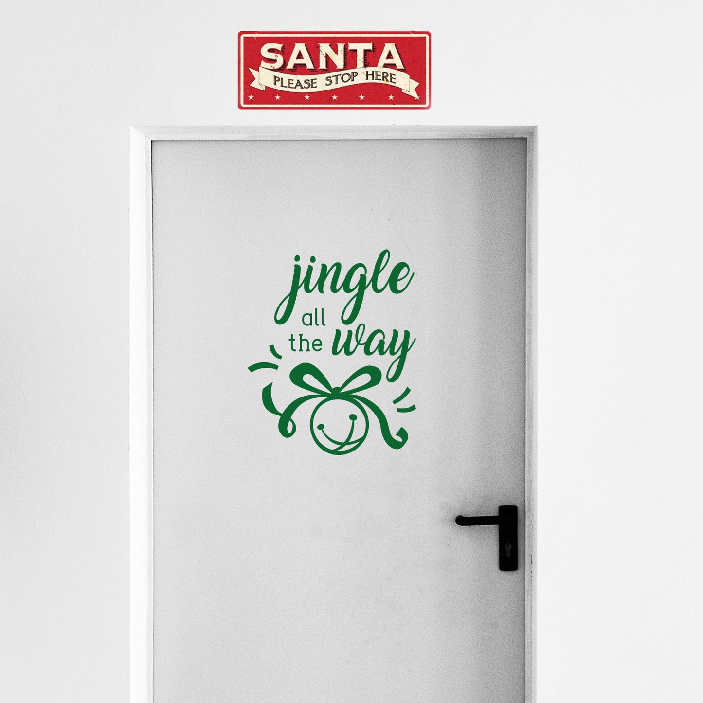 Vinyl Wall Art Decal - Jingle All The Way - 22.5" x 18" - Christmas Seasonal Holiday Decoration Sticker - Indoor Outdoor Home Office Wall Door Window Bedroom Workplace Decals