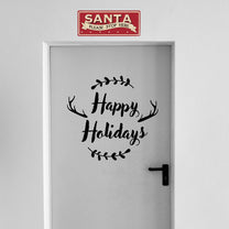 Vinyl Wall Art Decal - Happy Holidays - 20" x 22" - Winter Christmas Seasonal Holiday Decoration Sticker - Indoor Outdoor Home Office Wall Door Window Bedroom Workplace Decals