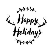 Vinyl Wall Art Decal - Happy Holidays - 20" x 22" - Winter Christmas Seasonal Holiday Decoration Sticker - Indoor Outdoor Home Office Wall Door Window Bedroom Workplace Decals
