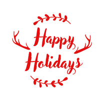 Vinyl Wall Art Decal - Happy Holidays - 20" x 22" - Winter Christmas Seasonal Holiday Decoration Sticker - Indoor Outdoor Home Office Wall Door Window Bedroom Workplace Decals