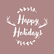 Vinyl Wall Art Decal - Happy Holidays - 20" x 22" - Winter Christmas Seasonal Holiday Decoration Sticker - Indoor Outdoor Home Office Wall Door Window Bedroom Workplace Decals