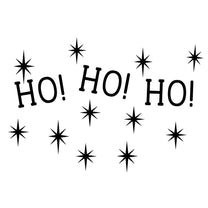 Vinyl Wall Art Decal - Ho Ho Ho and Stars - 22" x 22" - Christmas Seasonal Decoration Sticker - Indoor Outdoor Window Home Living Room Bedroom Apartment Office Door Decor