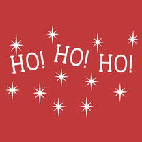 Vinyl Wall Art Decal - Ho Ho Ho and Stars - 22" x 22" - Christmas Seasonal Decoration Sticker - Indoor Outdoor Window Home Living Room Bedroom Apartment Office Door Decor