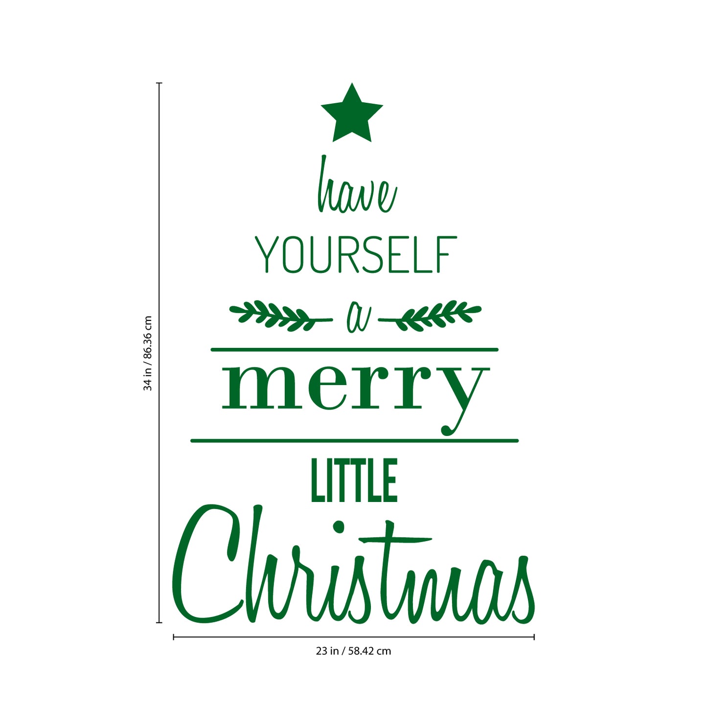 Vinyl Wall Art Decal - Have Yourself A Merry Little Christmas - 34" x 23" - Seasonal Holiday Sticker - Indoor Window Home Living Room Bedroom Apartment Office Workplace Door Decor