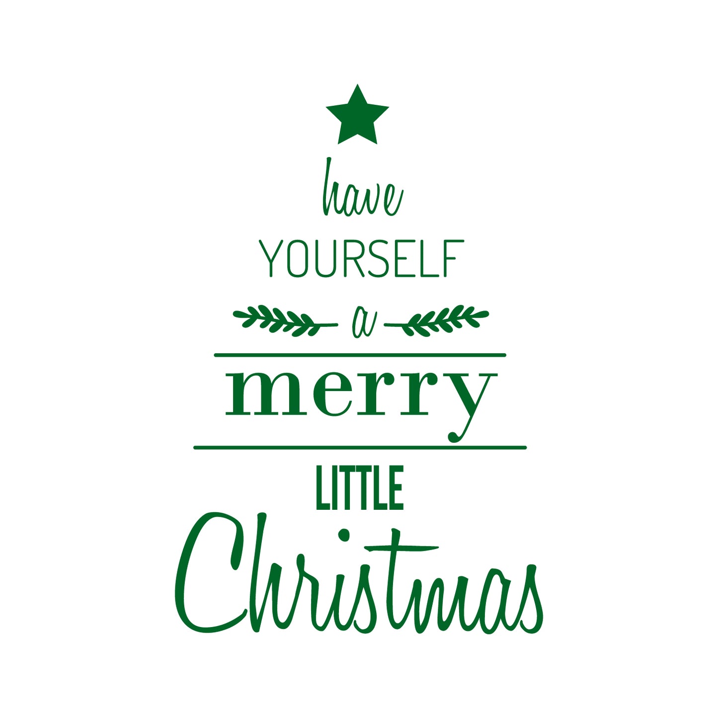 Vinyl Wall Art Decal - Have Yourself A Merry Little Christmas - 34" x 23" - Seasonal Holiday Sticker - Indoor Window Home Living Room Bedroom Apartment Office Workplace Door Decor