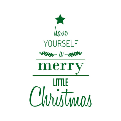 Vinyl Wall Art Decal - Have Yourself A Merry Little Christmas - 34" x 23" - Seasonal Holiday Sticker - Indoor Window Home Living Room Bedroom Apartment Office Workplace Door Decor