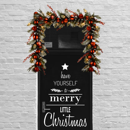 Vinyl Wall Art Decal - Have Yourself A Merry Little Christmas - 34" x 23" - Seasonal Holiday Sticker - Indoor Window Home Living Room Bedroom Apartment Office Workplace Door Decor