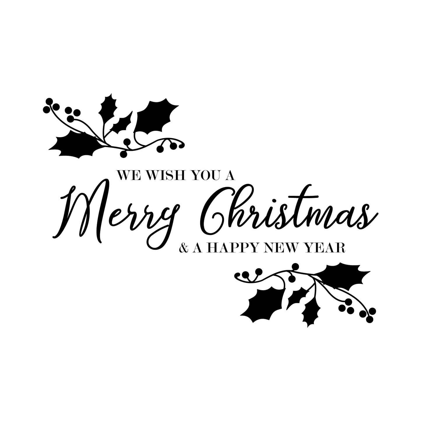 Vinyl Wall Art Decal - We Wish You A Merry Christmas - 22.5" x 32" - Christmas Holiday Seasonal Sticker - Indoor Home Apartment Wall Door Window Bedroom Workplace Decor Decals